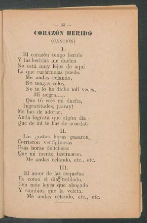 Corazón herido : (Canción)