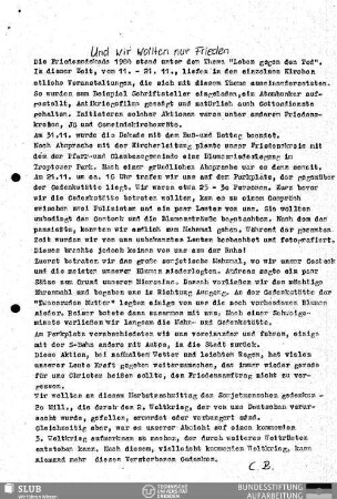 Und wir wollten nur Frieden