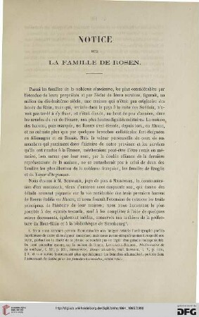 2.Ser. 3.1864/65: Notice sur la famille de Rosen