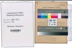 Entnazifizierung Hermann Beckers , geb. 16.09.1907 (Schneidermeister)