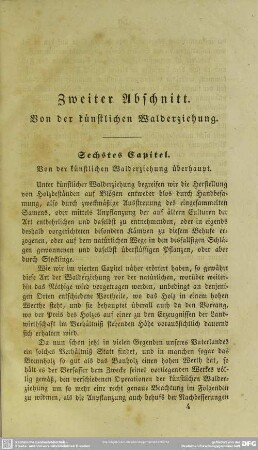 Zweiter Abschnitt. Von der künstlichen Walderziehung