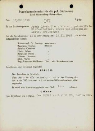 Uecker, Franz Xaver