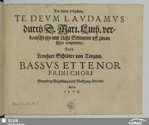 Bassus et Tenor primi chori