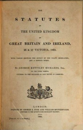 The statutes of the United Kingdom of Great Britain and Ireland, 1863