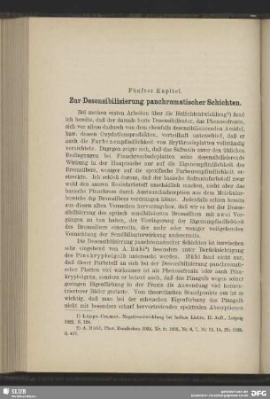 Fünftes Kapitel - Zur Desensibilisierung panchromatischer Schichten