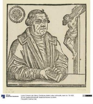 Porträt des Martin Luther mit Kruzifix