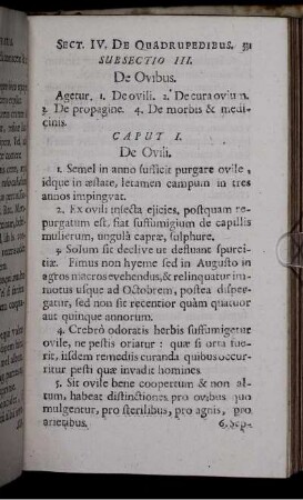 Subsectio III. De Ovibus