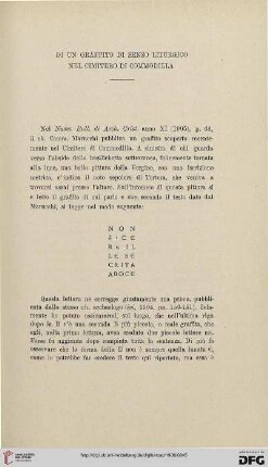 12: Di un graffito di senso liturgico nel cimitero di Comodilla