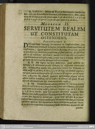 Membrum II. Servitutem Realem Ut Constitutam Ostendens
