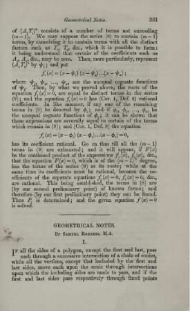 Geometrical notes.