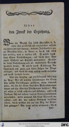 Über den Zweck der Erziehung.