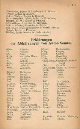 Erklärungen der Abkürzungen von Autor-Namen