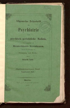 Bericht über die psychiatrischen Versammlungen zu Dresden im September 1868