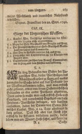 Cap. IX. Siege der Ungarischen Waffen