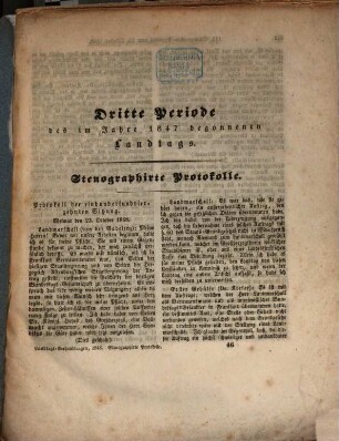 Verhandlungen des ... Landtags im Großherzogthume Sachsen-Weimar-Eisenach. Ordentlicher Landtag. Stenographirte Protokolle, 1848, Periode 3