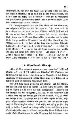 IX. Egoismus. Genuß.