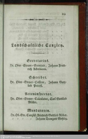 Landschaftliche Canzley