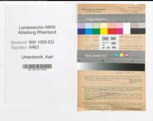 Entnazifizierung Karl Uhlenbrock, geb. 11.10.1894 (Bundesbahnsekretaer)