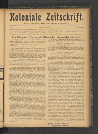 Nr. 11. Berlin, 1. Juni 1909. 10. Jahrgang