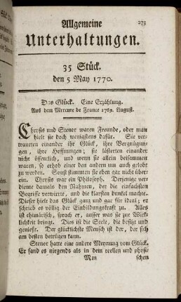 35 Stück. den 5 May 1770.