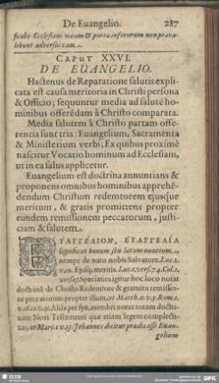 Caput XXVI. De Evangelio