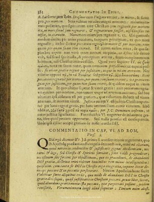 Commentatio In Cap. VI. Ad Rom.