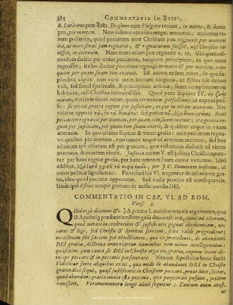 Commentatio In Cap. VI. Ad Rom.