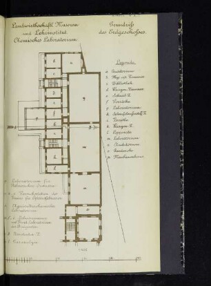 Tafel VIa. Landwirthschaftl. Museum und Lehr-Institut. Chemisches Laboratorium. Grundriss des Erdgeschosses
