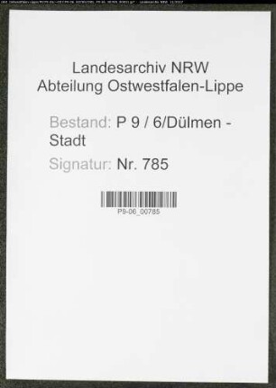 Sterberegister Standesamt Dülmen-Stadt