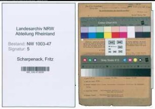 Entnazifizierung Fritz Scharpenack , geb. 25.10.1903 (Prokurist)