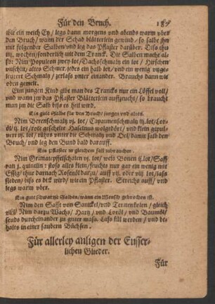 Für allerley anligen der Eusserlichen Glieder.