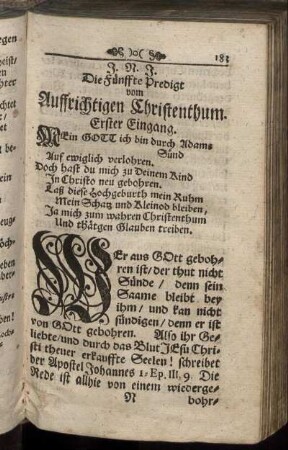 Die Fünffte Predigt vom Auffrichtigen Christenthum.