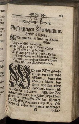 Die Fünffte Predigt vom Auffrichtigen Christenthum.