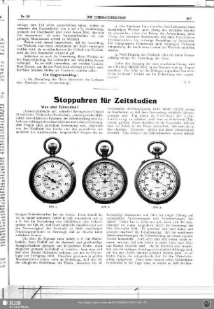 Stoppuhren für Zeitstudien