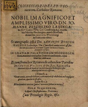 Confessio Fidei Et Peccatorum Catholico-Romana