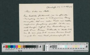 Briefkarte an Werner von Melle