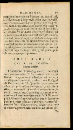 Libri Tertii ...