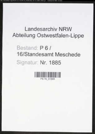 Heiratsregister Standesamt Meschede