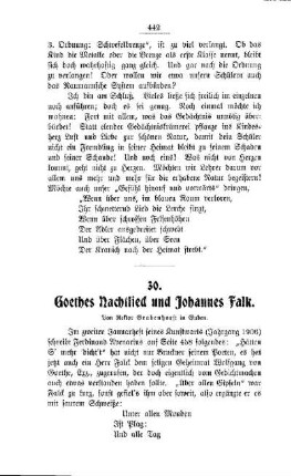 Goethes Nachtlied und Johannes Falk
