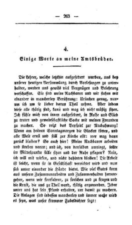 Einige Worte an meine Amtsbrüder