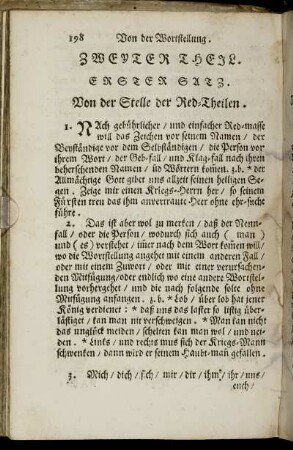 Zweyter Theil. Von der Stelle der Red-Theilen.