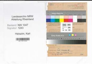 Entnazifizierung Karl Harazim , geb. 01.10.1900 (Vermessungstechniker)