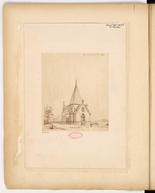 Erbbegräbnis, Langhelwigsdorf Monatskonkurrenz August 1884: Perspektivische Ansicht