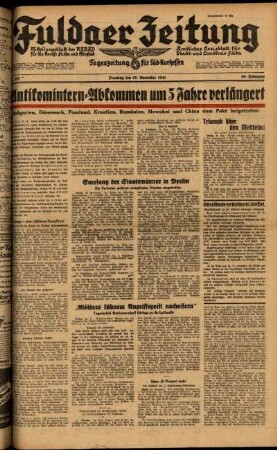 Ausgabe vom Dienstag, den 25. November 1941.