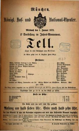Königliches Hof- und Nationaltheater. 1873