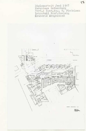 Kuranlage Rotenburg (Diplomarbeit bei Peter Poelzig): Grundriss Erdgeschoss 1:200