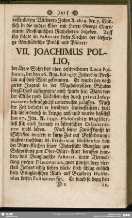 VII. Joachimus Pollio