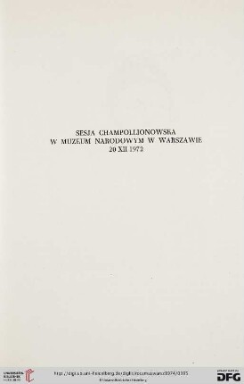Sesja Champollionowska w Muzeum Narodowym w Warszawie, 20 XII 1972