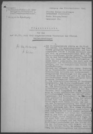 Weilersteußlingen mit Ennahofen und Grötzingen (Allmendingen): Pfarrbericht 1936