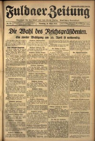Ausgabe vom Dienstag, den 31. März 1925.